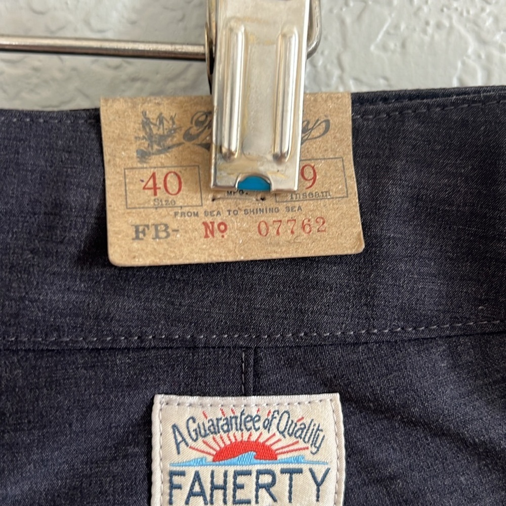 NWT Faherty All Day Belt Loop Short 1.0 (9") - Charcoal. Size 40 - Picture 8 of 12